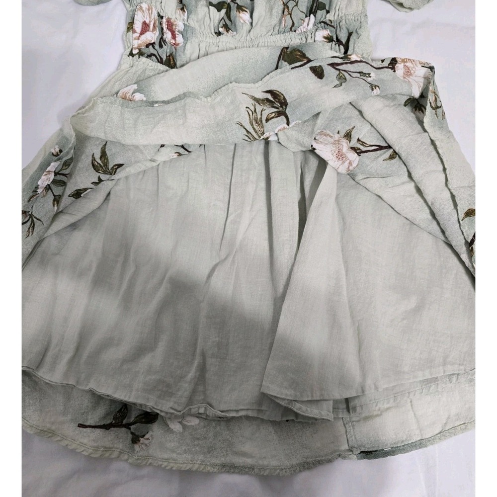 Hyfve‎ Women's Large Puff Sleeve Mini Dress Sage Green Floral - Picture 5 of 7